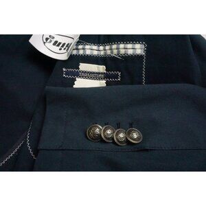 Tagliatore 100% Cotton Navy Blue Jacket Sport Coat Sz 38R Brand New